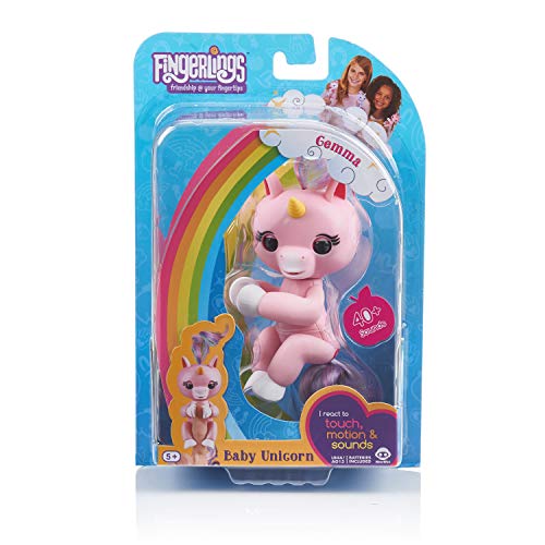 Fingerlings Einhorn rose mit Regenbogenmähne, interaktives Spielzeug, reagiert auf...